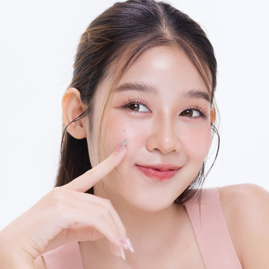 Woman on Pinkalulu Blush Tint with a white background