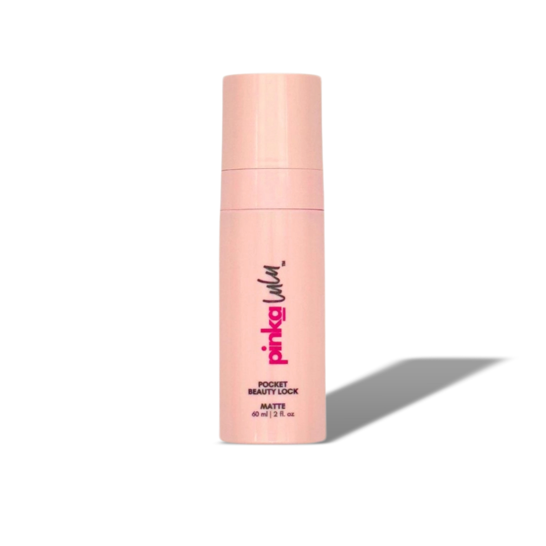Pink bottle with 'pinkalulu' branding on a white background with shadow