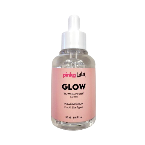 Pinkalulu Glow Serum 30ml front view in soft pink packaging