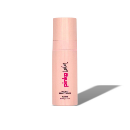 Pink bottle with 'pinkalulu' branding on a white background with shadow